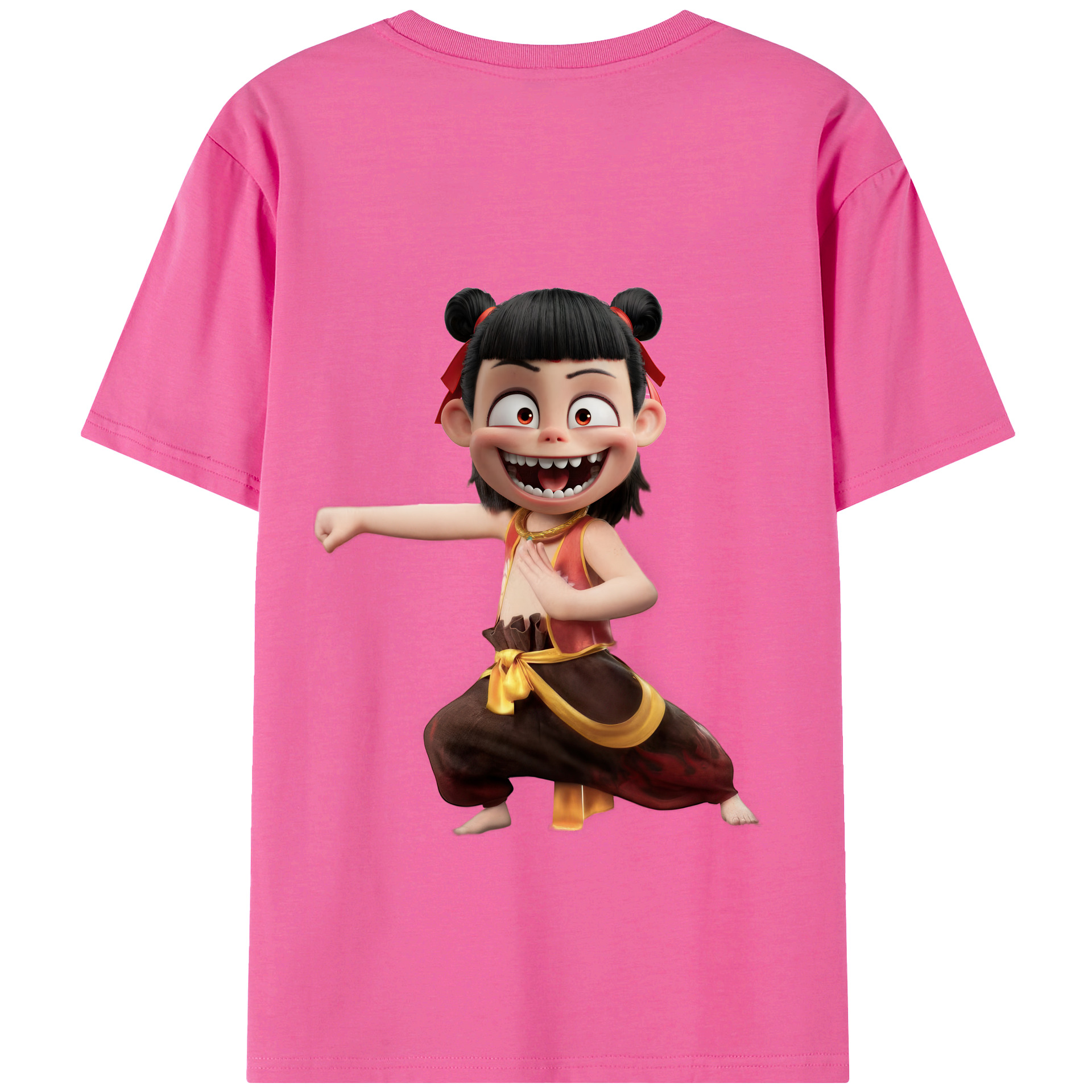（画像用） Ne Zha 2 ナタ 魔童の大暴れ レディース半袖Tシャツ(バックプリント)